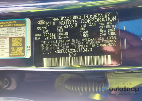 2021 Kia Seltos S Turbo from USA, damaged, VIN KNDEUCA2XM7140470